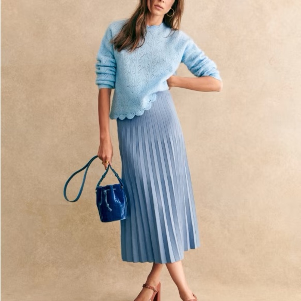 Sezane Leonine skirt in ice blue